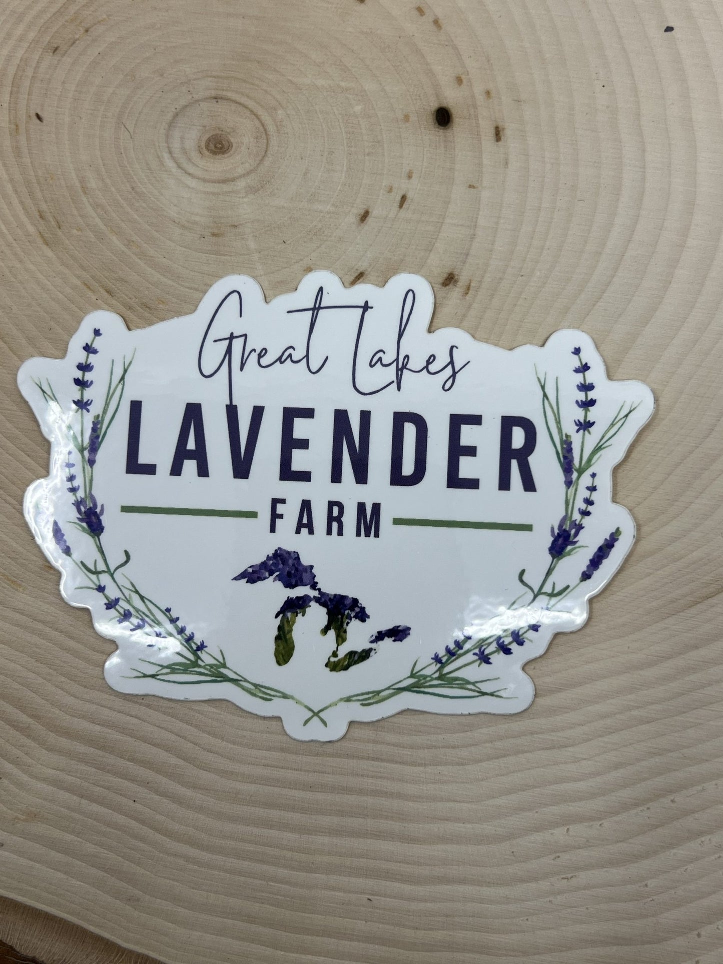 Great Lakes Lavender Farm Logo - Vinyl Waterproof Sticker