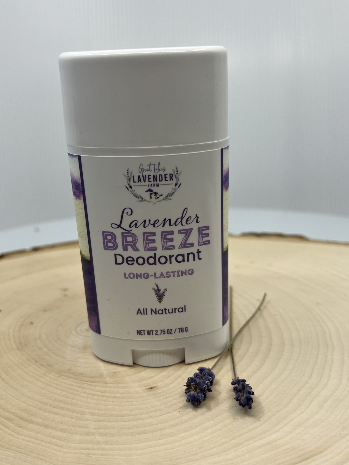 Lavender Breeze Deodorant - 2.75 oz - Great Lakes Lavender Farm