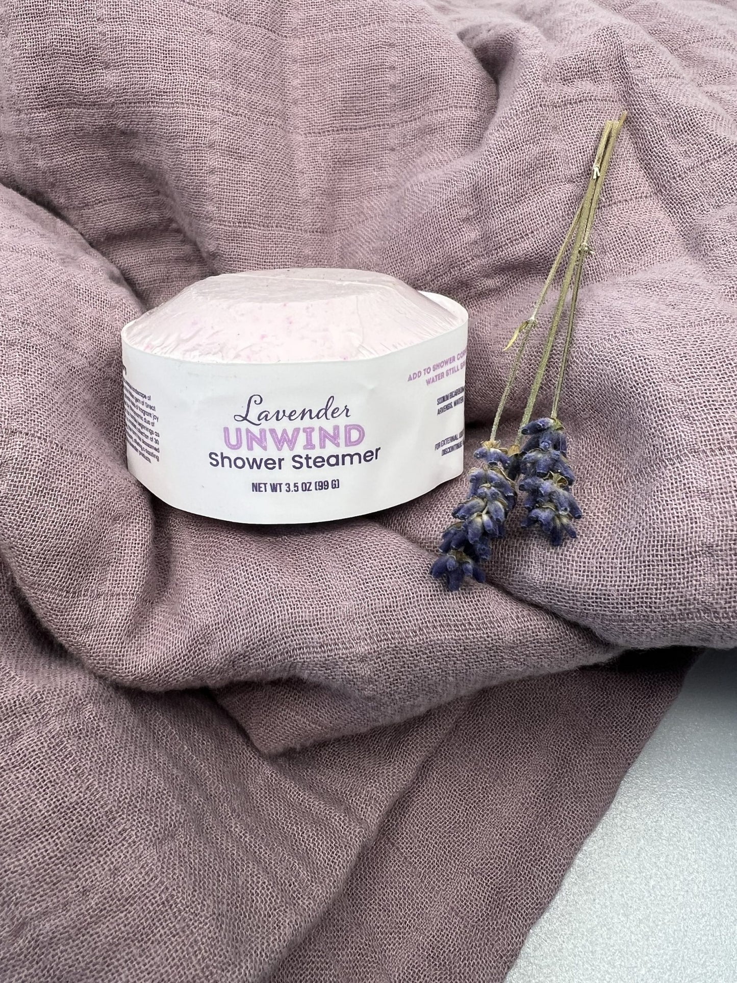 Lavender Unwind Shower Steamer - 3.5 oz - Great Lakes Lavender Farm