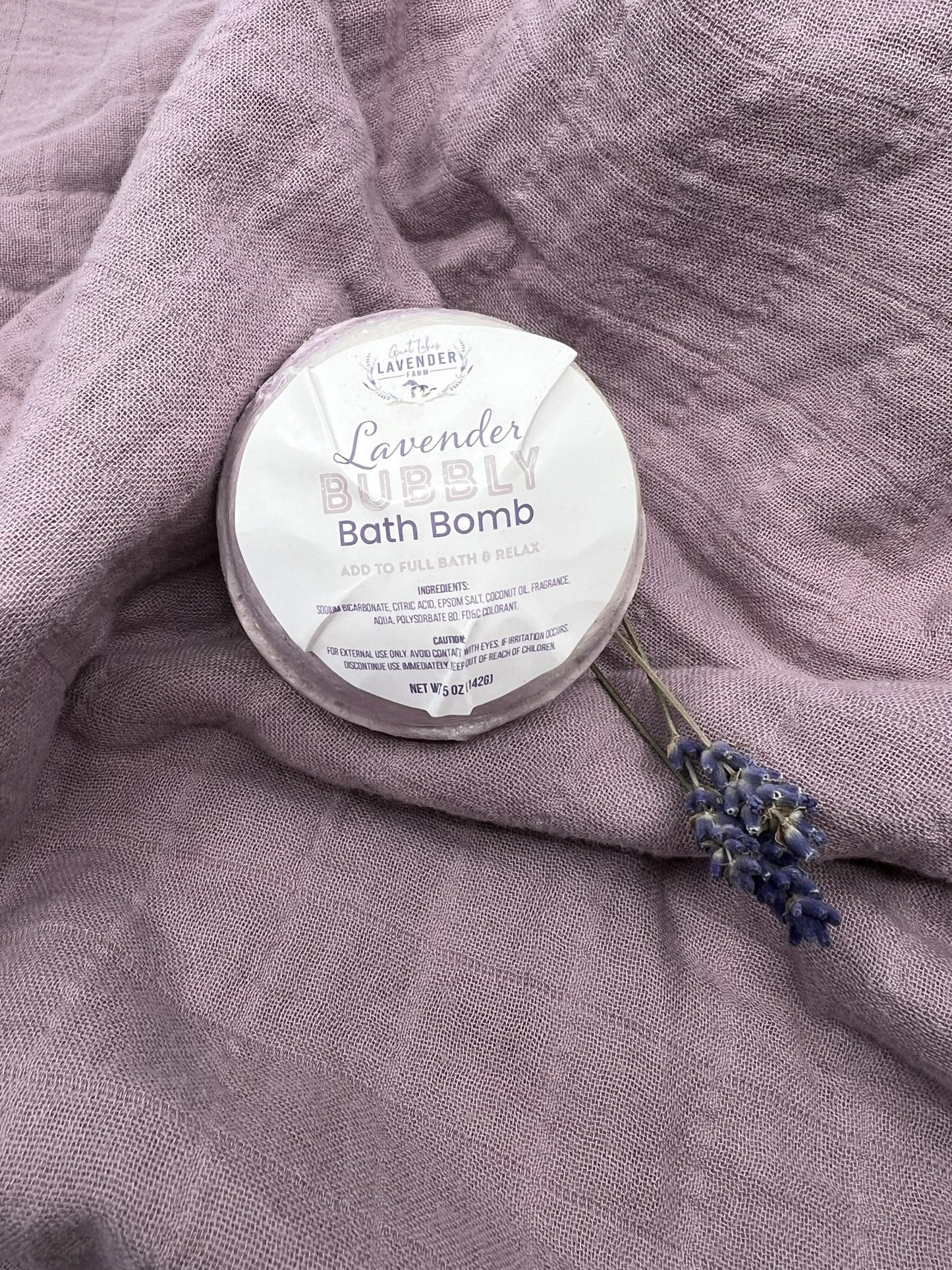 Lavender Bubbly Bath Bomb - 5 oz - Great Lakes Lavender Farm