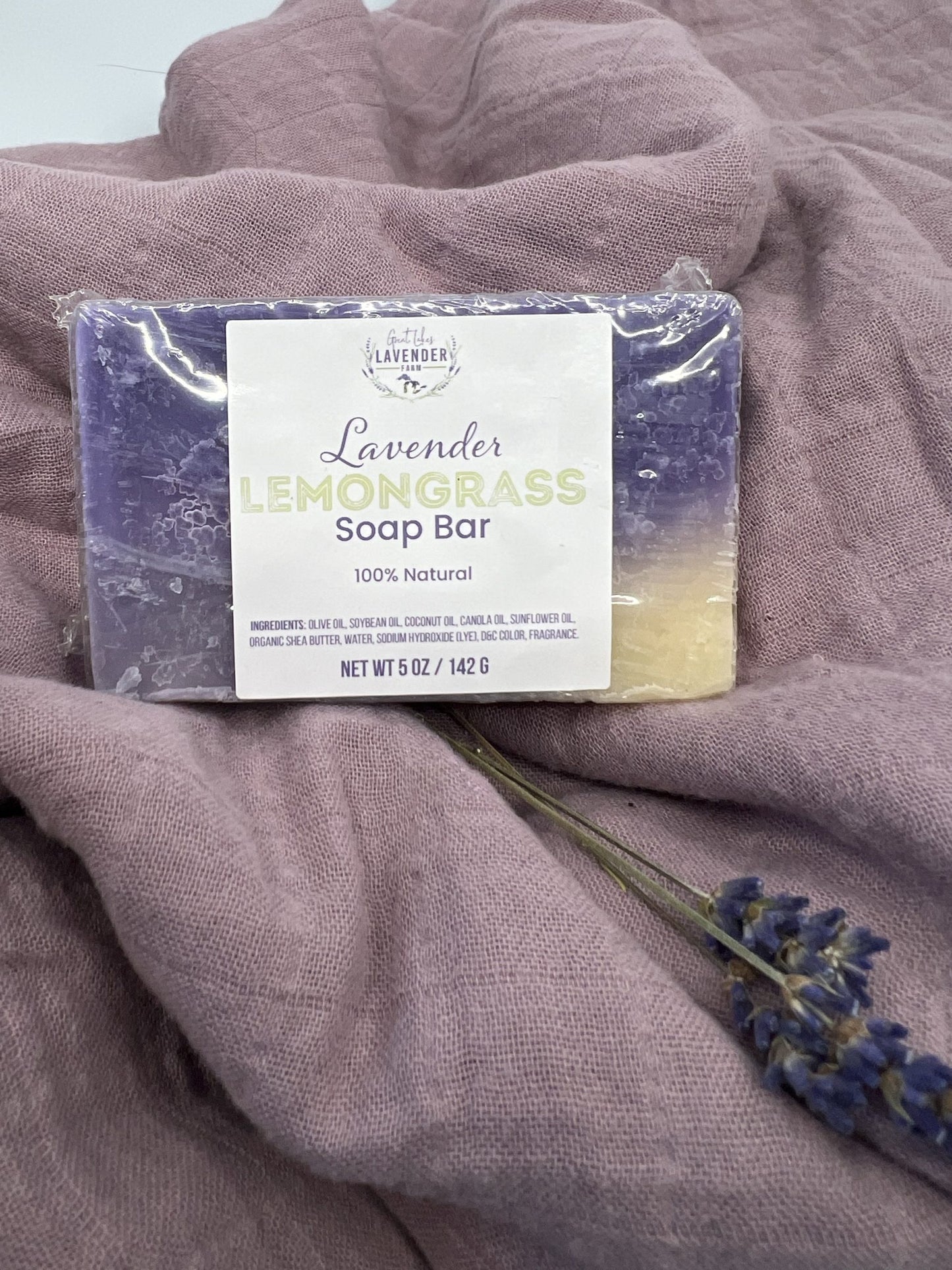 Lavender Lemongrass Soap Bar - Handmade Cold Process - 5 oz
